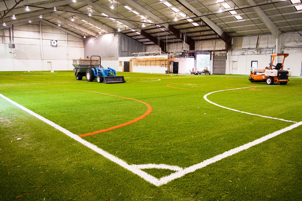 Renovations to develop an indoor soccer dome at the former Big Rock Climbing Gym are underway.