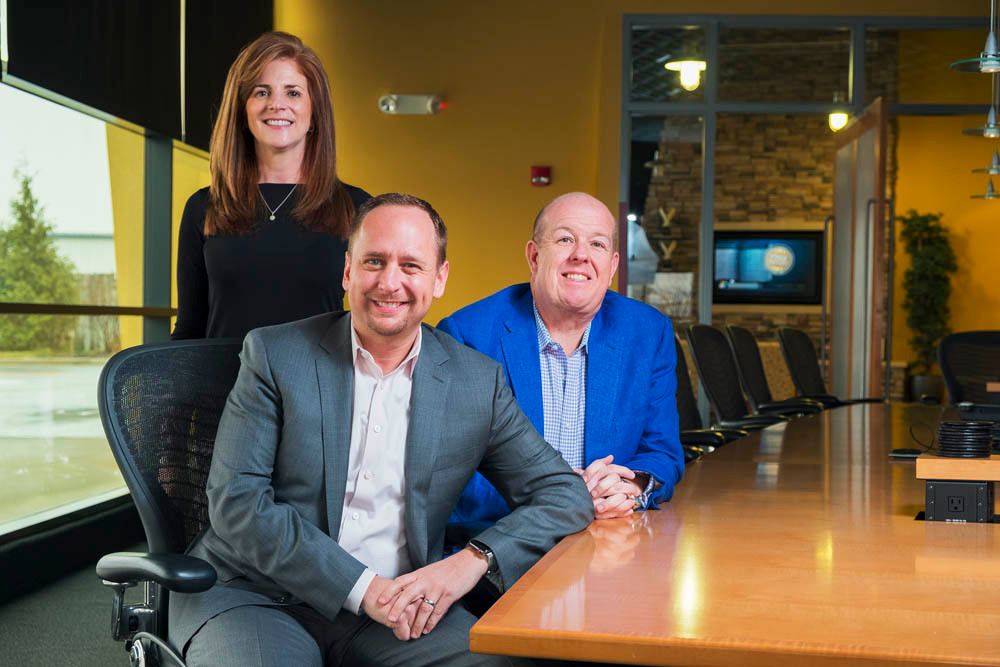 TURNING THE PAGE: Dana Havens, left, Ryan Patterson and Delvan Mitchell left Merrill Lynch to found Affinity Wealth Partners in November 2017.