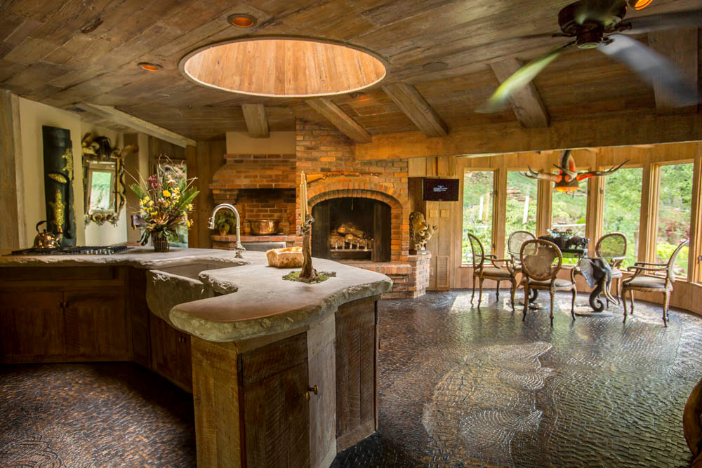 The kitchen features 1,000-year-old stone sourced from Carthage, according to the property listing.