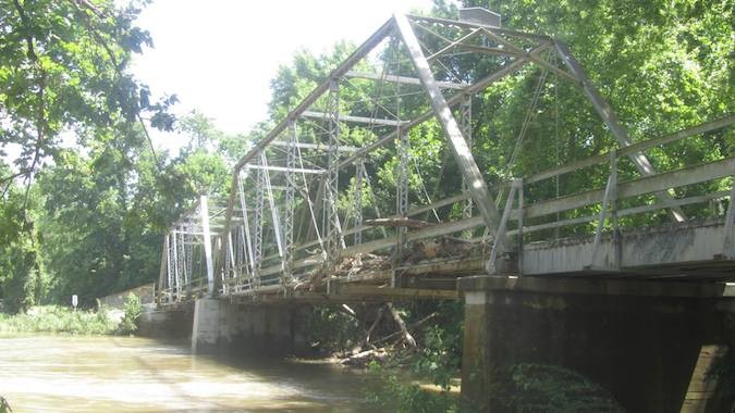 U.S. Sen Roy Blunt’s bill calls for restrictions to be lifted to allow for the replacement of the Riverside Bridge in Ozark, shown here in July 2015 after flooding caused it to close.Photo courtesy SAVE RIVERSIDE BRIDGE