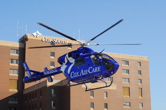 Cox Air Care’s 10-year-old helicopter, above, soon will be joined by a newly refurbished aircraft.Photo provided by COXHEALTH