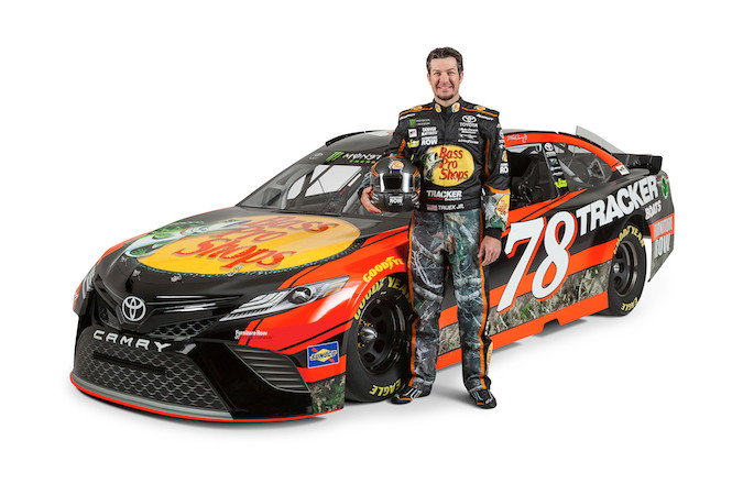 Martin Truex Jr.’s No. 78 Toyota Camry will display Bass Pro Shops branding during the 2017 NASCAR Monster Energy Cup Series.Photo provided by BASS PRO SHOPS