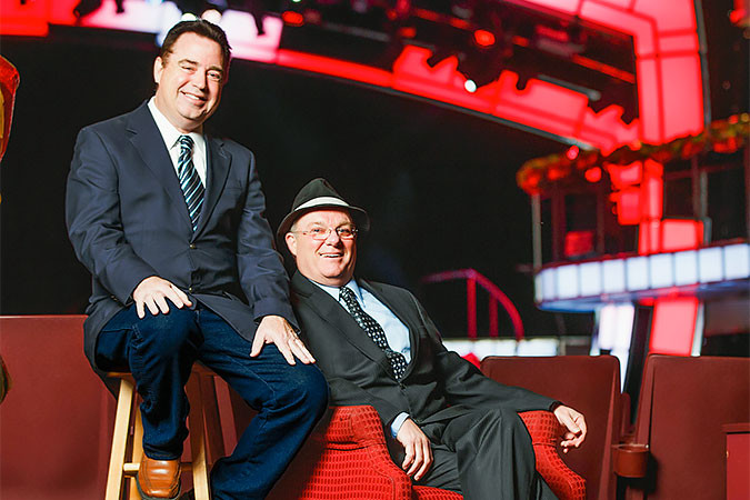 Fee/Hedrick Family Entertainment Group founders David Fee, right, and Jim Hedrick purchased Branson’s former RFD-TV theater out of foreclosure for $3.2 million.