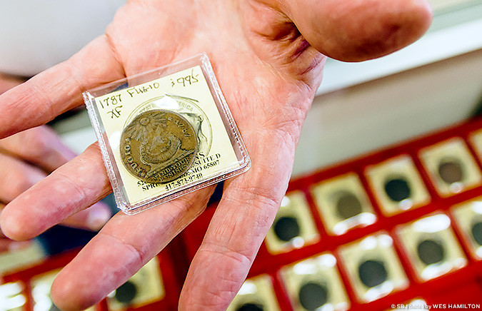 PIECE OF HISTORY: R&K Coins’ oldest relic is a 1787 Fugio cent.