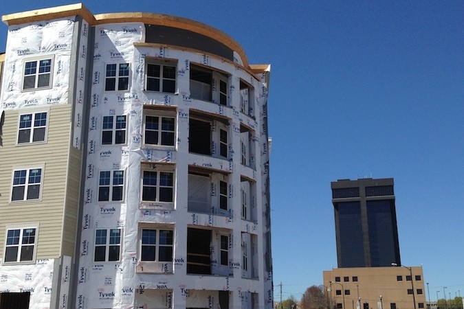 A construction worker died March 24 after falling roughly 50 feet at Aspen Springfield.SBJ photo by ERIC OLSON