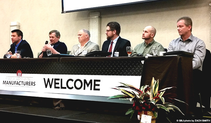 A panel of six out-of-town members of the AMMI Consortium of Manufacturers discuss their experiences meeting federally mandated requirements necessary to produce parts for the nuclear industry.