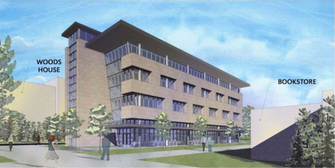 The new building would double the center's space to 37,800 square feet.Rendering provided by MSU