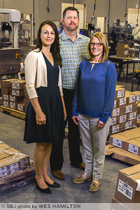 Corinna Baban, vice president; Jeff Brinkhoff, founder and president; and Emily Janes, vice president of quality