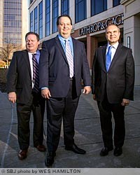 Attorneys Michael Textor, Jim Meadows and Dwayne Fulk say they were recruited to join Lathrop &amp; Gage, which sits in the shadow of Hammons Tower, home to their former employer Polsinelli.