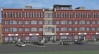 A rendering in Mike Fusek's property listing shows the 51,000-square-foot Chesterfield Lofts project.