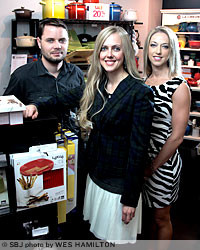 Lucas Forrest, information technology manager; Emily Church, owner; and Melissa Strother, customer service manager