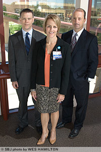 Jake McWay, CFO; Charity Elmer, general counsel; and Steve Edwards, president and CEO