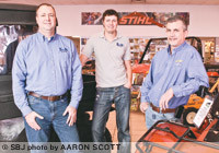 Left to right, Eric Schnelle, president; Caleb Wehrman, e-commerce manager; Mike Wiles, Rogersville store manager
