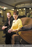 Rolling Oaks Group owner Lonnie Funk and Pam Long-Prentice, general manager of the Comfort Suites-Medical District Hotel, credit the facility's staff for its national No. 1 ranking by Choice Hotels. The Comfort Suites was also named the 2009 Choice Hotels Inn of the Year.