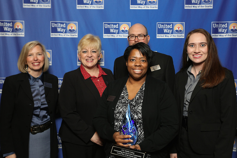 OTC Middle College officials take home the Outstanding Service to the Community Award from United Way.