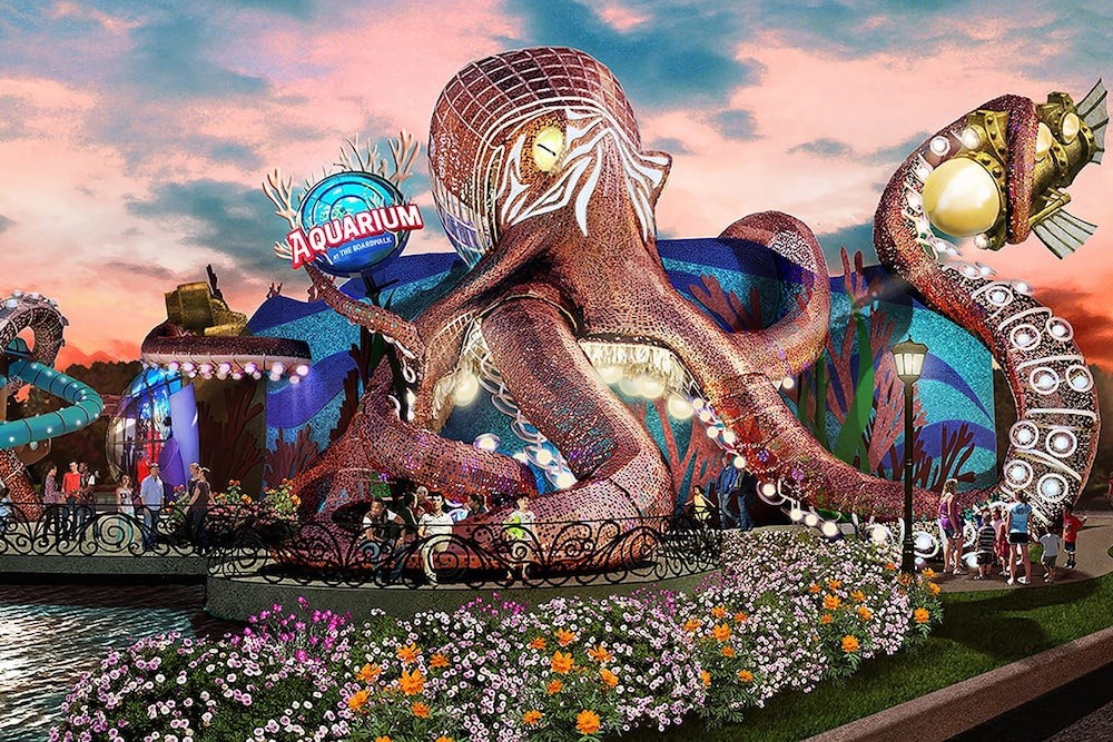 Kuvera Partners has plans to redevelop the vacant Grand Palace into an attraction dubbed Aquarium at the Boardwalk.