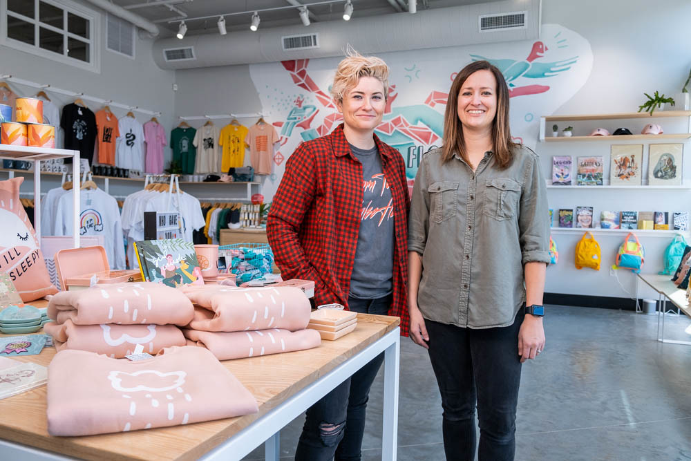 Summer Trottier, left, and Brittany Bilyeu opened Culture Flock in October at Galloway Creek.