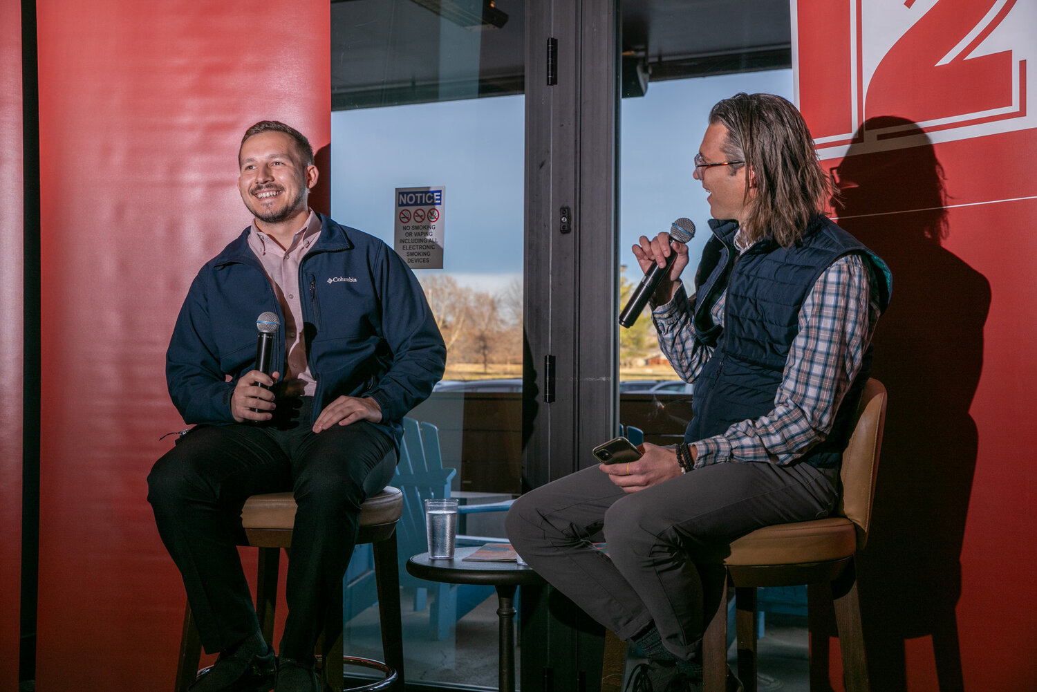Paul Bosovik, CEO of 27North, talks about the company's growth in an interview with SBJ Editorial Vice President Eric Olson, right.