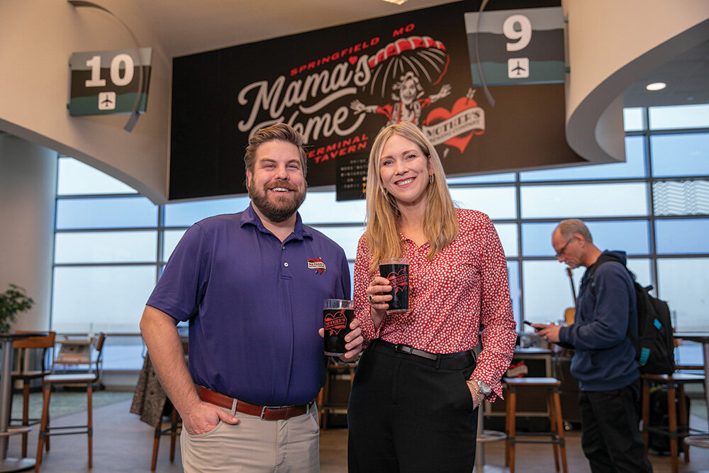 TAKING FLIGHT: Mama's Home Terminal Tavern is a Mother's Brewing Co. branded bar at Springfield-Branson National Airport. It debuted at the start of the month, say brewery co-owners Jeff and Lindsay Seifried.