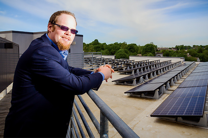Led by CEO Caleb Arthur, Sun Solar installs over 2,500 solar panels per month, such as this array at Farmers Park.SBJ photo by WES HAMILTON