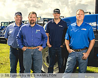 Max Stephans, ag sales manager; Kenny Bergmann, corporate sales manager; Caleb Wehrmann, general manager; and Eric Schnelle, president