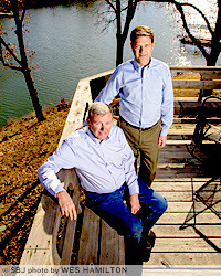 Former Paul Mueller Co. CEO Larry Mueller and current CEO David Moore, Paul Mueller's son and grandson, respectively, reflect on the patriarch's legacy at the family farm in Strafford.