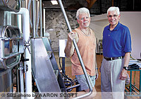 White River Brewing Co. owner John Hosfield, right, is reviving plans to open a Commercial Street brewery with brewmaster David Lamb, after efforts to sell the property and equipment failed.Click here for more photos.