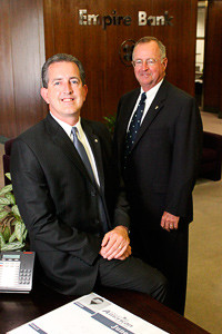 Left, Russ Marquart, Empire Bank president and CEO, and Mike Williamson, chairman of the board of directors.