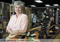 Karen Eagles is the owner and sole employee of Anna Sophia's, a Springfield retail shop specializing in fair-trade merchandise. Eagles is a retired Missouri State University professor.