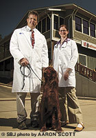 Drs. Tedd Hamaker and Molly Ramsey run Galloway Village Veterinary. Hamaker renamed his vet practice in the April move to Galloway Village.
