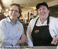 New Nearly Famous owner Nancy Miller, right, says the menu will not change. Suze Dunville Powell, left will remain in the catering business.