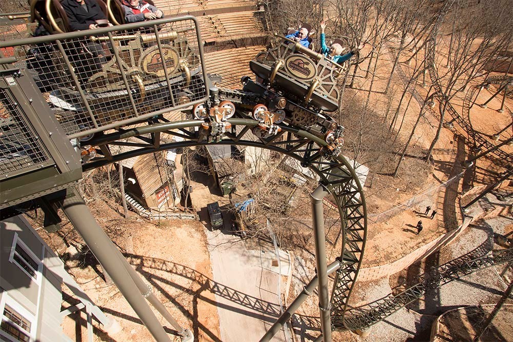 Silver Dollar City’s new $26 million Time Traveler roller coaster helps it ranks fourth on a USA Today poll of the top U.S. amusement parks.