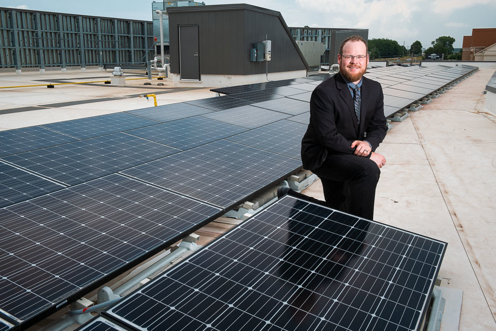 Sun Solar CEO Caleb Arthur, atop Farmers Park Bldg. 5, intends to hire 30 more people this year.