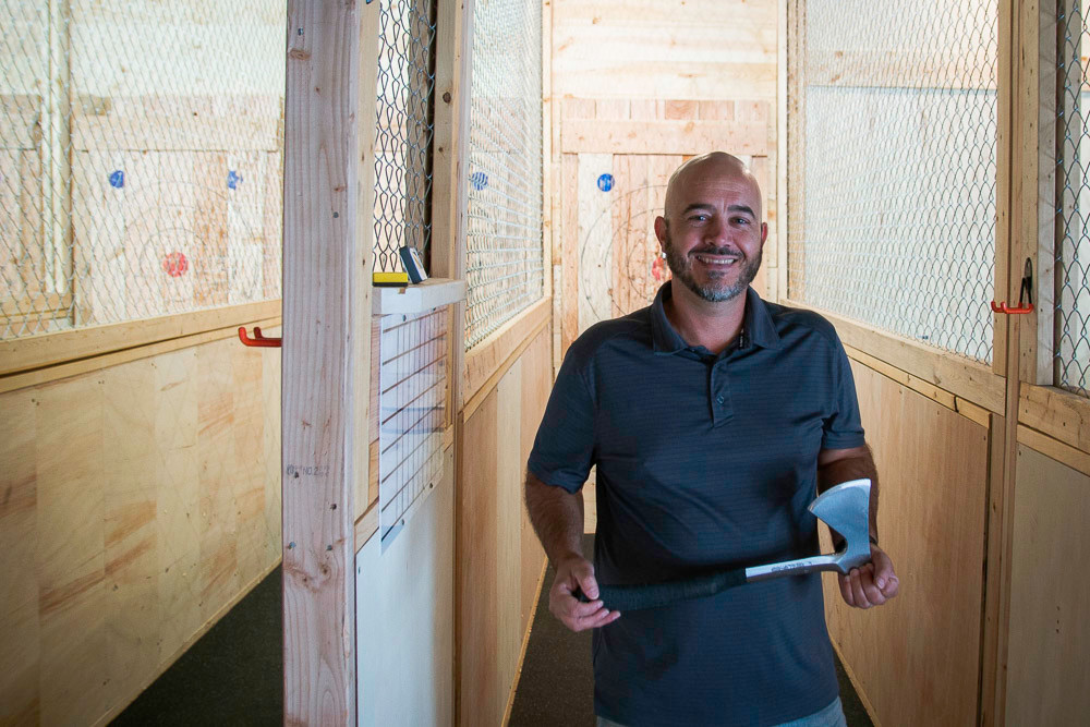 Craft Axe Throwing General Manager John Lepant leads the 4,000-square-foot attraction for its out-of-state owners.