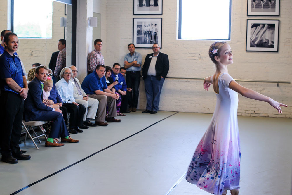 Performance Measures
Around 50 people attend Springfield Ballet’s Aug. 24 ribbon-cutting for a new studio inside The Creamery Arts Center. Organizers say support for the studio came from the Springfield Regional Arts Council, the city of Springfield and the Center for Plastic Surgery, represented by Dr. Rob and Katy Shaw.