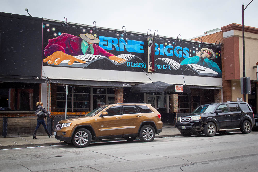 Ernie Biggs Dueling Piano Bar is open as its owner is “testing the market” by listing the building for sale and lease.