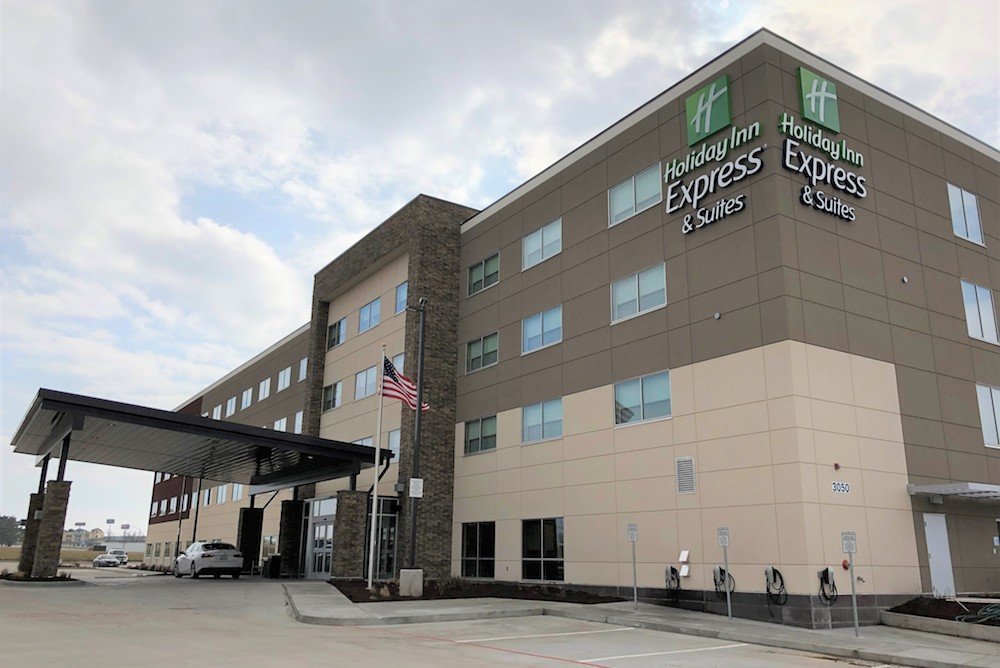 The newly opened Holiday Inn Express & Suites on the north side is among hotels that may benefit from events this spring.