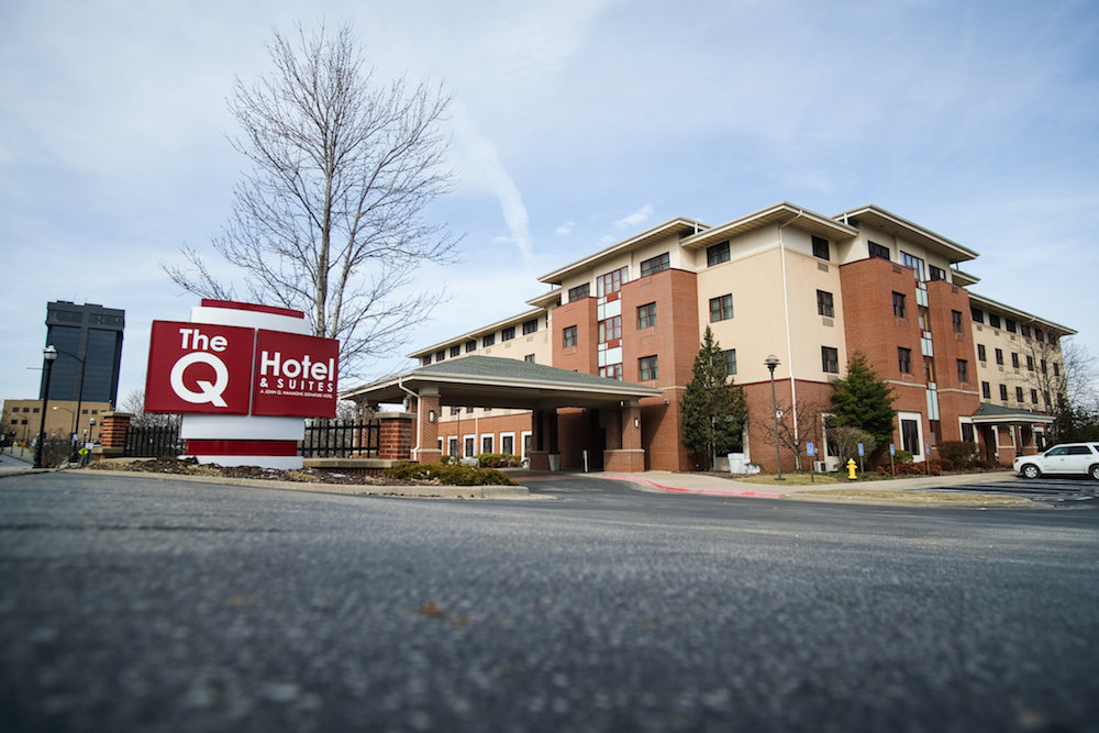 The Q Hotel & Suites replaces the former Holiday Inn Express & Suites.