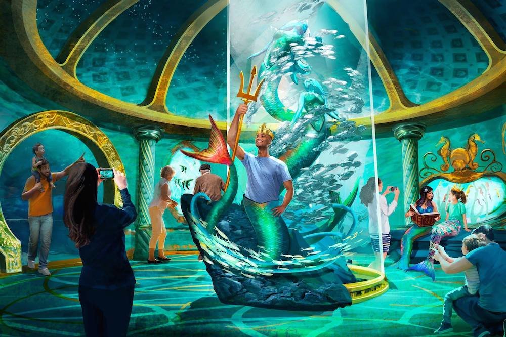 A mermaid room will have a variety of fish, as well as seahorses.