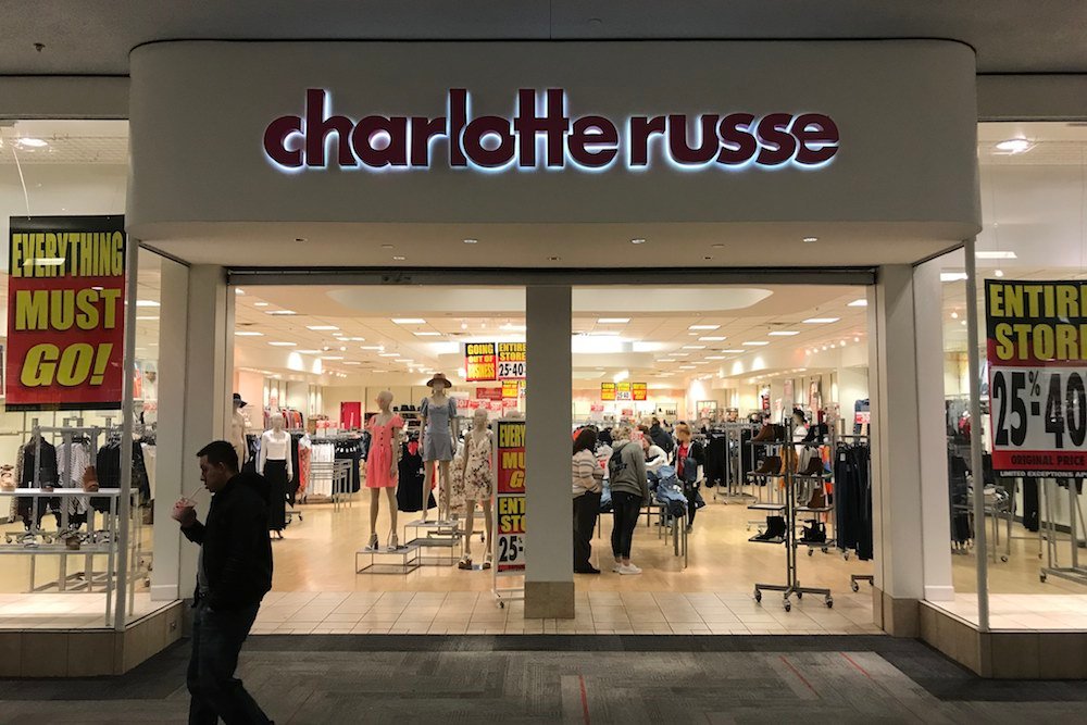 A liquidation sale is underway at Charlotte Russe.