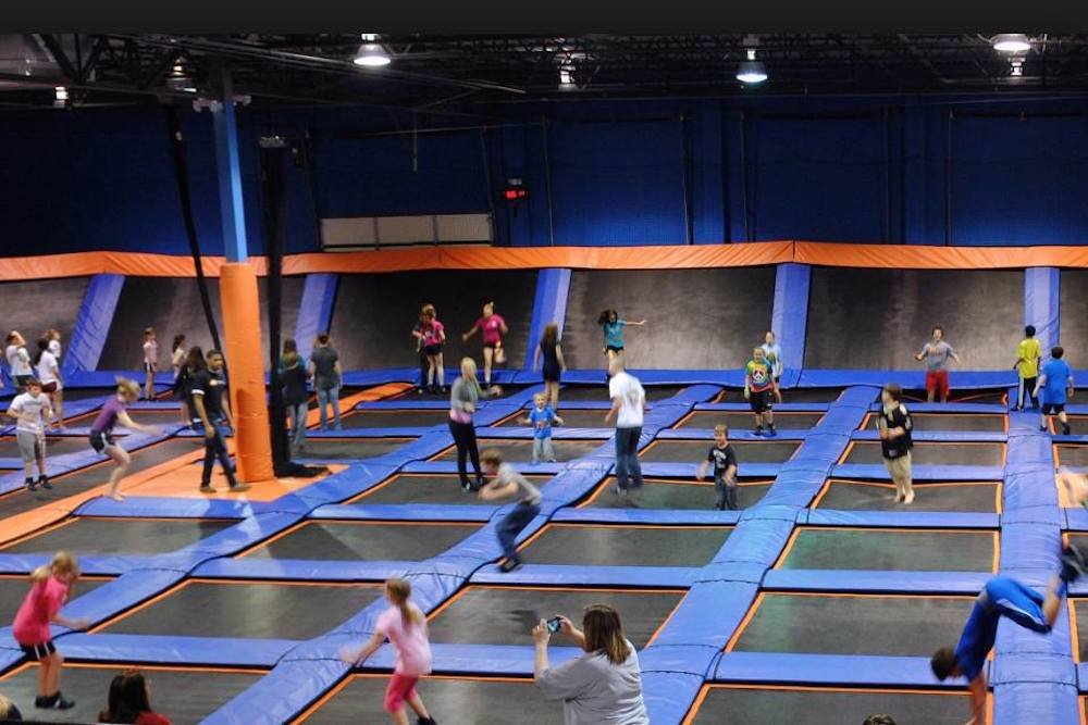 An obstacle course, zip line, warped wall and other features are planned at the Sky Zone trampoline park