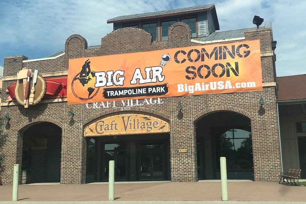 Shown here earlier this summer, Big Air Trampoline Park replaces the Branson Mill on Gretna Road.