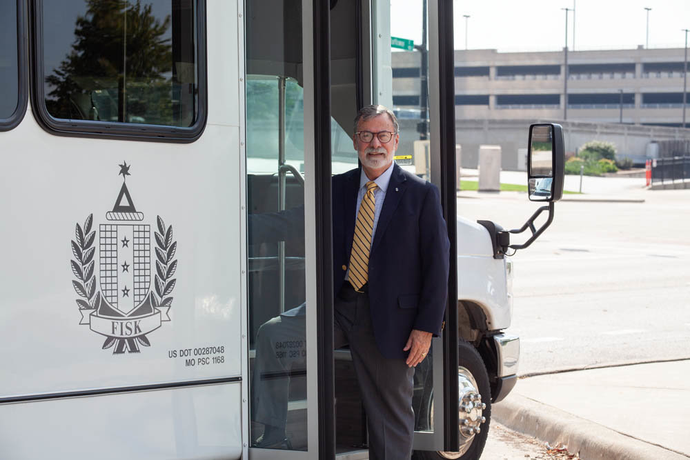 SHUTTLING THE FANS: Howard Fisk, owner of J. Howard Fisk Limousines Inc., partnered with the Springfield Cardinals at the end of the season to offer fans a free shuttle from Ozarks Technical Community College.