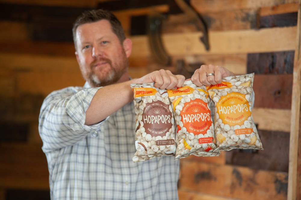 POPPING INTO MARKET: Jeff Brinkhoff, former CEO of Red Monkey Foods, is jumping back into business with his popped water lily seed startup, Hopapops.