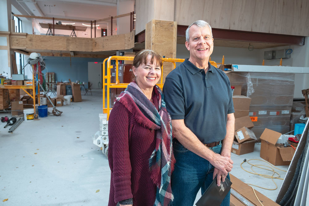 Shown in 2018 inside the unfinished History Museum on the Square, Mary and Rick McQueary are the Convention & Visitors Bureau’s pick for the annual Pinnacle Award.