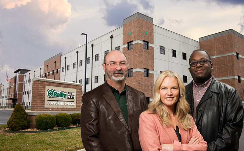 Left to right: - Buddy Webb, Principal Architect; Lesley Guillot, Vice President; Stephen Bent, Vice President