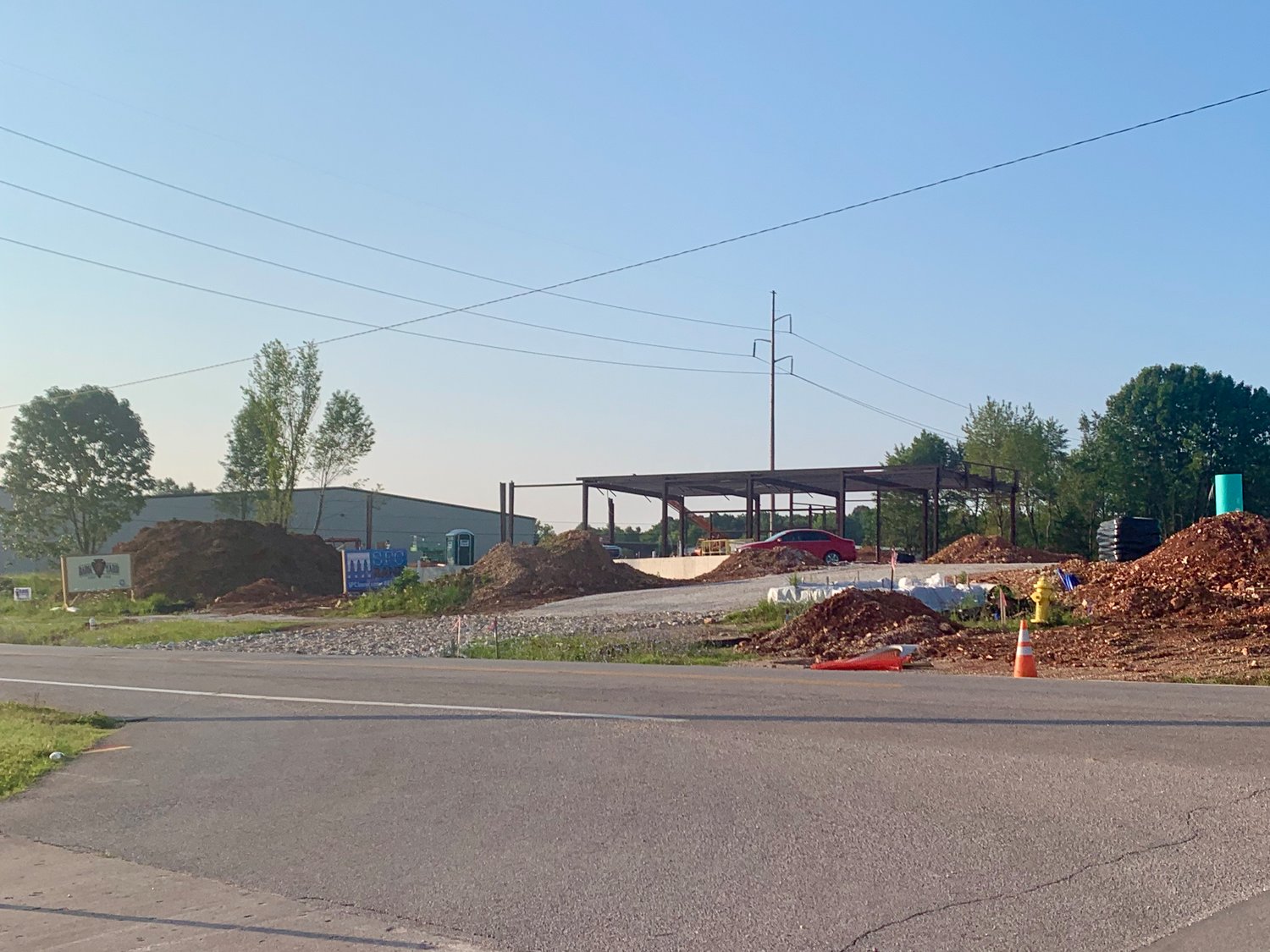 A building is beginning to take shape at the site of the Bark Yard development at 3110 E. Cherry St.