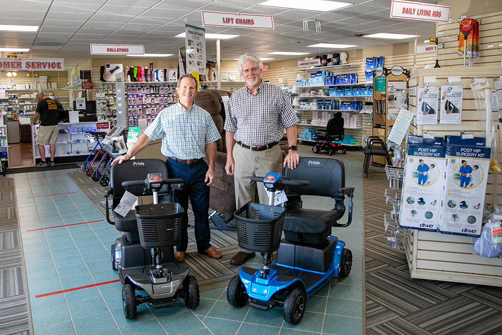 MEDICAL DURABILITY: With nearly four decades of service, Bach Medical Supply is led by co-founders Scott Whitlock, left, and Steve Bach.