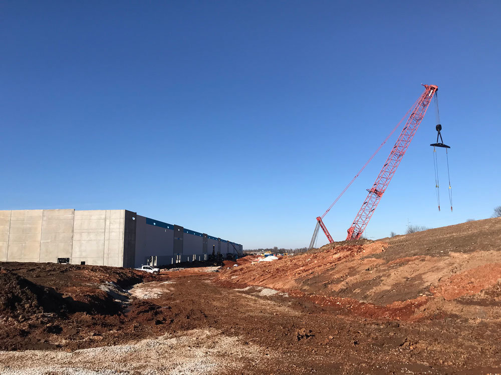 Work is ongoing for Amazon's 1.3-million-square-foot fulfillment and distribution center in Republic.