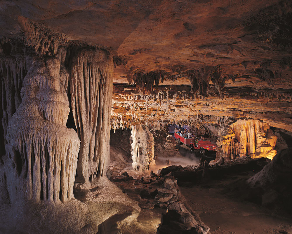 BEFORE AND AFTER: Some 120,000 people a year toured Fantastic Caverns before the pandemic. Now, officials say ticket sales are slowly increasing amid new cleaning procedures.